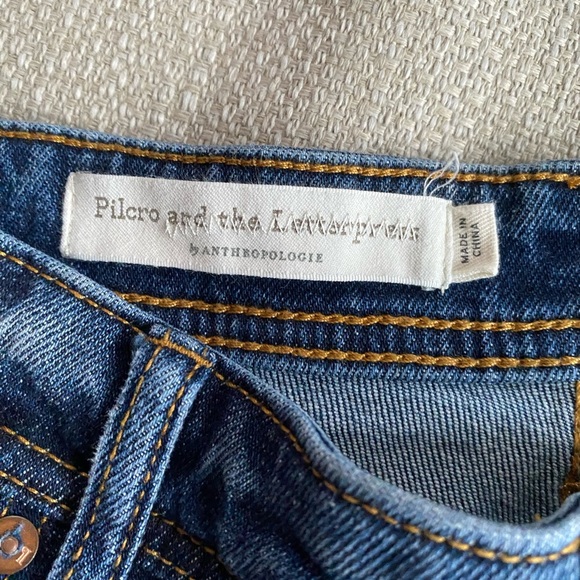 Anthropologie Jeans Women’s 27 Pilcro High-Rise Embroidered Slim Straight Jeans - Picture 7 of 12